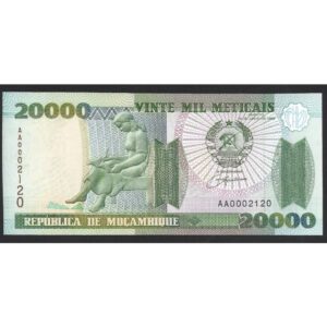 CÉDULA DE MOÇAMBIQUE 20000 METICAIS 1999 FE