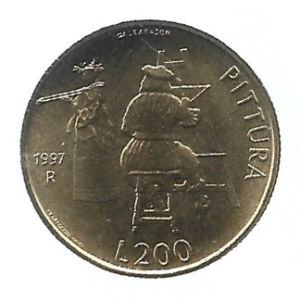 MOEDA DE SAN MARINO 200 LIRAS 1997 KM 366