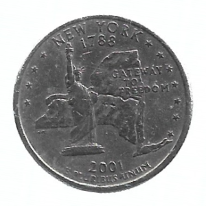 MEDA DOS EUA 25 CENTS/QUARTER 2001 P KM 318