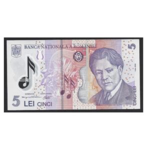 CÉDULA DA ROMÊNIA 5 LEI 2005 P 118 POLÍMERO FE