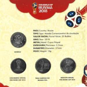 MOEDAS DA RÚSSIA COPA DE 2018 NO FOLDER