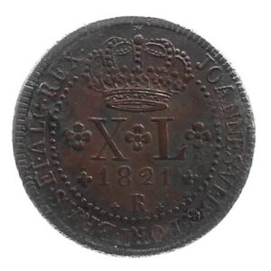 MOEDA DO BRASIL XL RÉIS 1821 R C 518 SOBERBA