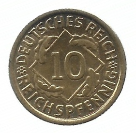 MOEDA DA ALEMANHA 10 REICHSPFENNIG 1935 KM 40