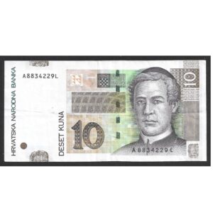 CÉDULA DA CROÁCIA 10 KUNA 2001 SOBERBA