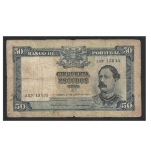 CÉDULA DE PORTUGAL 50 ESCUDOS ORO 1955 P 160 MBC