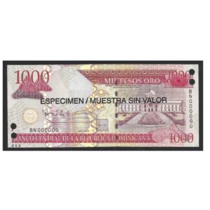 CÉDULA DA REPÚBLICA DOMINICANA 1000 PESOS ORO