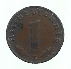MOEDA DA ALEMANHA 1 REICHSPFENNIG 1937 E KM 89