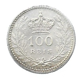 MOEDA DE PORTUGAL 100 RÉIS 1910 KM 548 PRATA