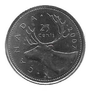 MOEDA DO CANADÁ 25 CENTS 2007 KM 493.2