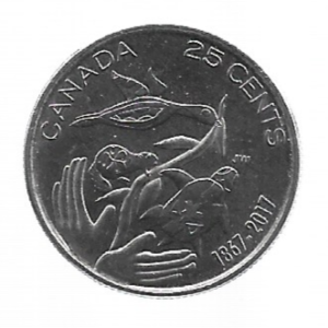 MOEDA DO CANADÁ 25 CENTS 2017