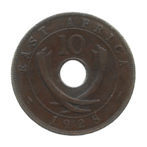 MOEDA DA ÁFRICA ORIENTAL BRITÂNICA 10 CENTS 1928 KM 19