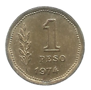 MOEDA DA ARGENTINA 1 PESO 1974 KM 69