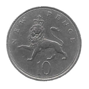 MOEDA DO REINO UNIDO 10 PENCE 1968 KM 912