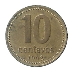 MOEDA DA ARGENTINA 10 CENTAVOS 1992 KM 107