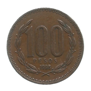 MOEDA DO CHILE 100 PESOS 1998