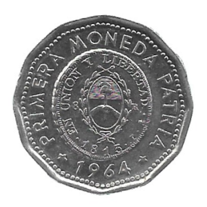 MOEDA DA ARGENTINA 25 PESOS 1964 KM 61