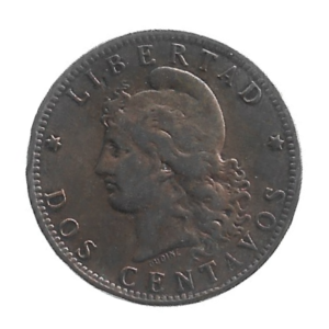 MOEDA DA ARGENTINA 2 CENTAV0S 1891 KM 33