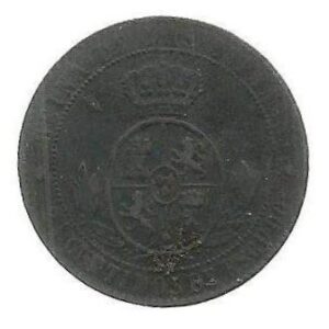 MOEDA DA ESPANHA 2 1/2 CENTÉSIMOS DE ESCUDO 1867  KM 634.5