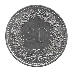MOEDA DA SUÍÇA 2O RAPPEN 1997 KM 29 A