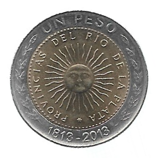 MOEDA DA ARGENTINA 1 PESO 2013 KM 112.4 - Imagem 2