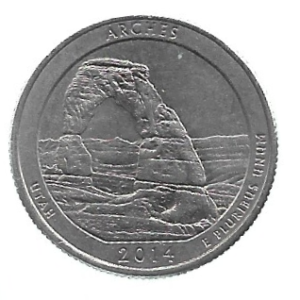 MOEDA DOS EUA 25 CENTS / QUARTER 2014 P KM 568