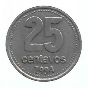 MOEDA DA ARGENTINA 25 C KM 1994 110 A 1