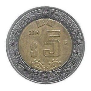 MOEDA DO MÉXICO 5 PESOS 2014