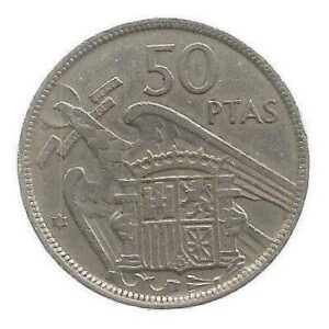 MOEDA DA ESPANHA 50 PESETAS 1957  KM 788