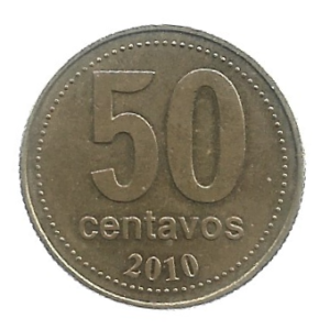 MOEDA DA ARGENTINA 50 CENTAVOS 2010 KM 111.2