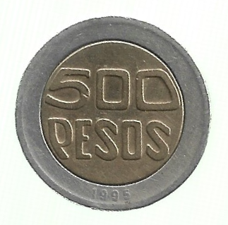 MOEDA DA COLÔMBIA 500 PESOS 1995 KM 286