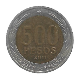MOEDA DO CHILE 500 PESOS  2011