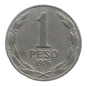 MOEDA DO CHILE 1 PESO 1976 KM 208