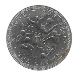 MOEDA DA ILHA DE MAN 1 CROWN 1982 KM 93