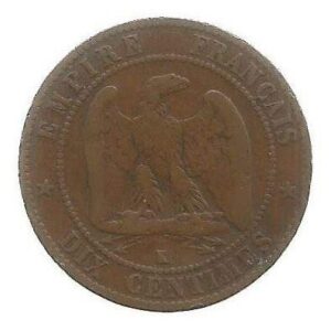 MOEDA DA FRANÇA 10 CENTAVOS 1864 K KM 798