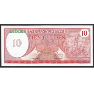 CÉDULA DO SURINAME 10 GULDEN 1982 P 126 FE