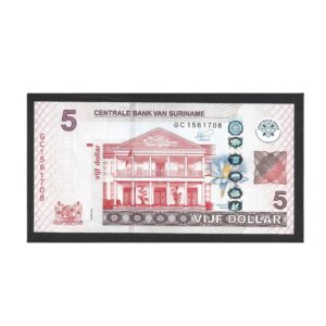 CÉDULA DO SURINAME 5 DÓLARES 2020 P 162 FE