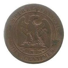 MOEDA DA FRANÇA 10 CENTAVOS 1856 MA KM 771