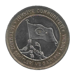 MOEDA DA TURQUIA 1 LIRA 2016 UC 128