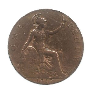 MOEDA DO REINO UNIDO 1 PENNY 1913 KM 810