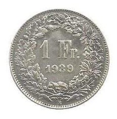 MOEDA DA SUÍÇA 1 FRANCO 1939 B KM 24 PRATA