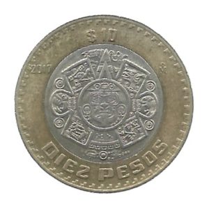MOEDA DO MÉXICO 10 PESOS 2017 - KM 616