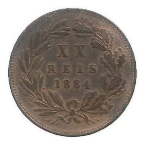 MOEDA DE PORTUGAL 20 RÉIS 1884 KM 527