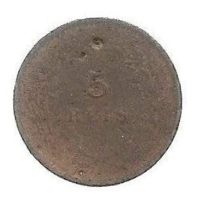 MOEDA DE PORTUGAL 5 RÉIS 1890 KM 530