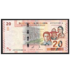 CÉDULA DA BOLÍVIA 20 BOLIVIANOS FE