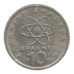 MOEDA DA GRÉCIA 10 DRACHMAS 1988 KM 132
