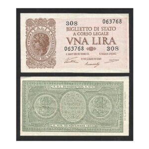 CÉDULA DA ITÁLIA 1 LIRA 1944 FE