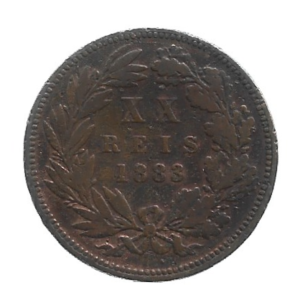 MOEDA DE PORTUGAL 20 RÉIS 1883 KM 527
