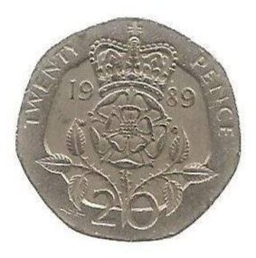 MOEDA DO REINO UNIDO 20 PENCE 1989 KM 939
