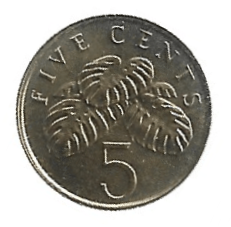 MOEDA DE SINGAPURA 5 CENTAVOS 1995 KM 99