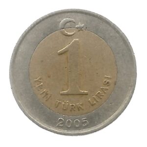 MOEDA DA TURQUIA 1 NOVA LIRA 2005 KM 1169